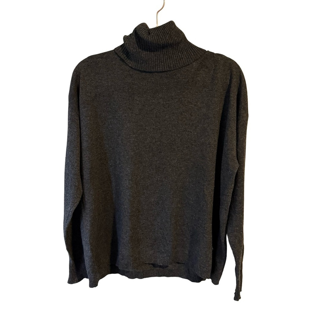 Z Supply Charcoal Knit Turtleneck Sweater Size S Cozy Minimalist Lightweight